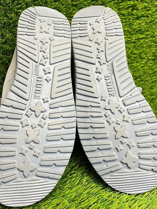 Hey Dude Wally Washed Canvas Mens Size 8 Gray Charcol Athletic Slip On Shoes